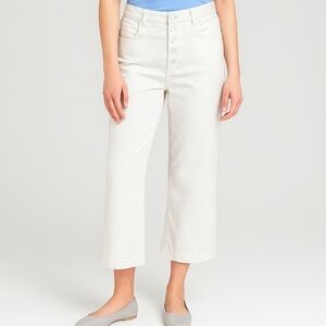 Paige Leenah Wide Leg High Rise Ankle Jeans Women's Sz 30 White